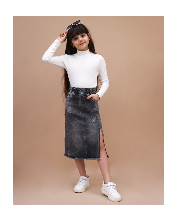 دامن جین چاکدار