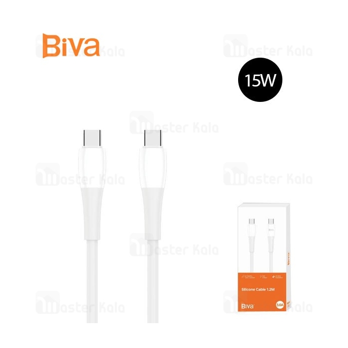 کابل Type-C به Type-C بیوا Biva C-32CC Silicone Cable طول 1.2 متر توان 15 وات