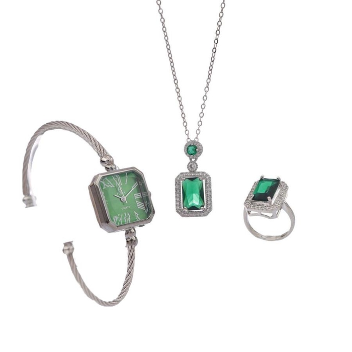 ست دخترانه ساعت و گردنبند و انگشتر Emerald مدل 3737
