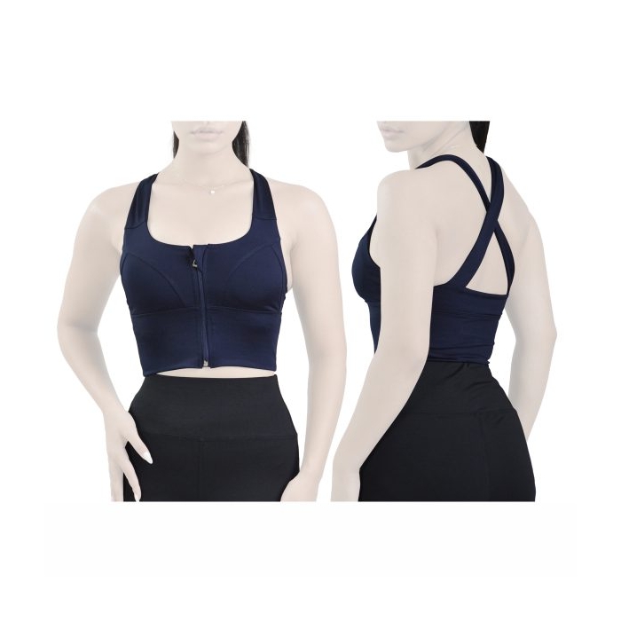 نیم تنه زیپ دار ورزشی زنانه نایک مدل SRN-4F0683 سرمه ای