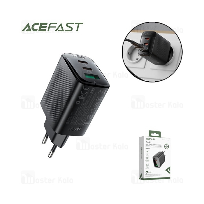 شارژر دیواری ایس فست ACEFAST A108 PD67W GaN Fast Charger توان 67 وات