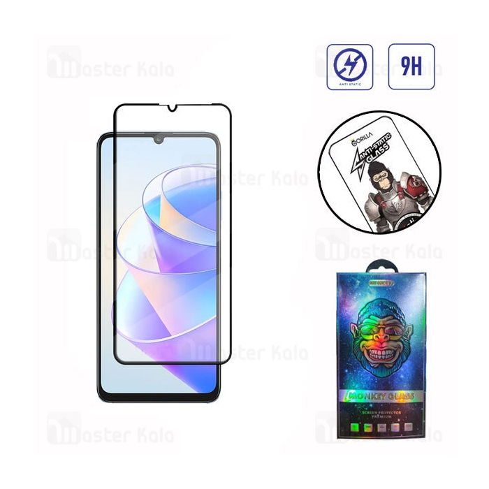 گلس تمام صفحه تمام چسب هانر Honor X7A Gorilla Anti Static Glass