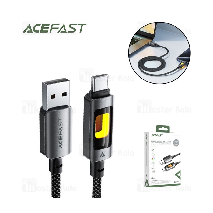 کابل Type-C ایس فست ACEFAST C21-04 طول 1.2 متر شدت جریان 3 آمپر