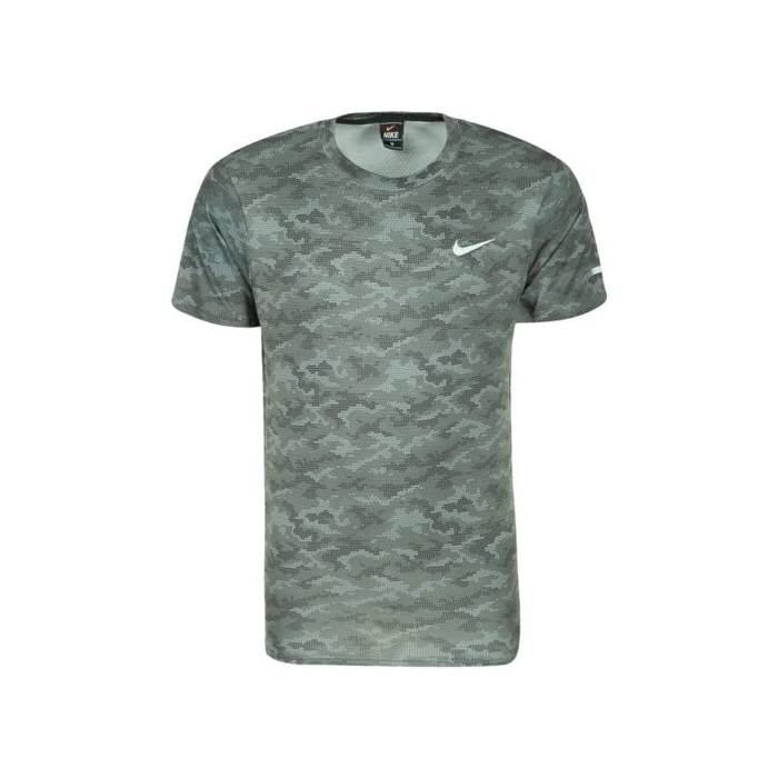 تیشرت ورزشی مردانه نایکی مدل MuB-213 چریکی پیکسلی سبز طوسی