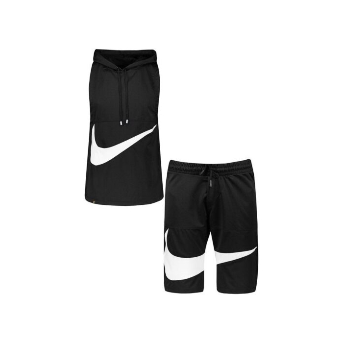 ست ورزشی رکابی کلاهدار و شلوارک نایک مدل PB-WH chp مشکی