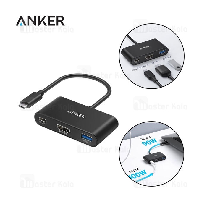 هاب 3 پورت تایپ سی انکر Anker PowerExpand 3 IN 1 Multi-Function HUB