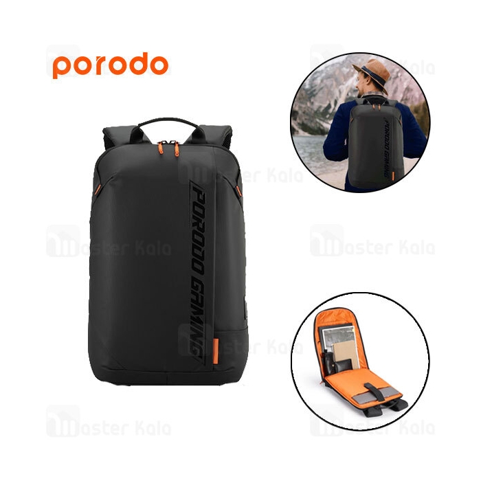 کوله پرودو Porodo PDX533 Gaming Water Resistand PU Laptop Backpack مناسب برای لپ تاپ 15 اینچی