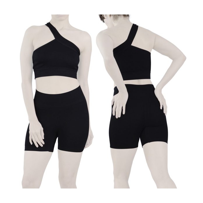 ست نیم تنه و کشاله بند ورزشی زنانه مدل ۲۰۶۱ مشکی