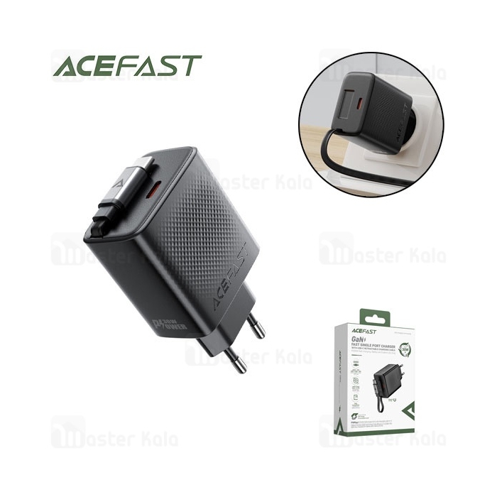 شارژر دیواری ایس فست ACEFAST A110 PD30W Fast Charger توان 30 وات همراه با کابل جمع شونده