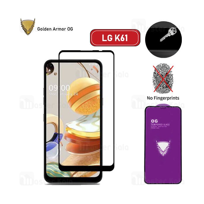 محافظ صفحه شیشه ای تمام صفحه تمام چسب OG ال جی LG K61 OG 2.5D Glass