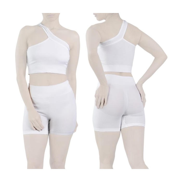 ست نیم تنه و کشاله بند ورزشی زنانه مدل ۲۰۶۱ سفید