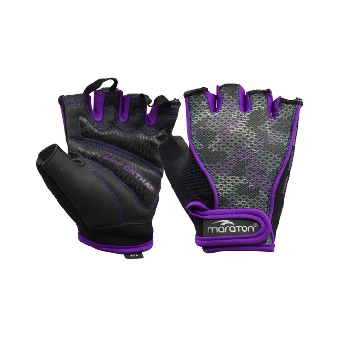 دستکش بدنسازی زنانه ماراتن مدل ۴۰۲P860 بنفش تیره
