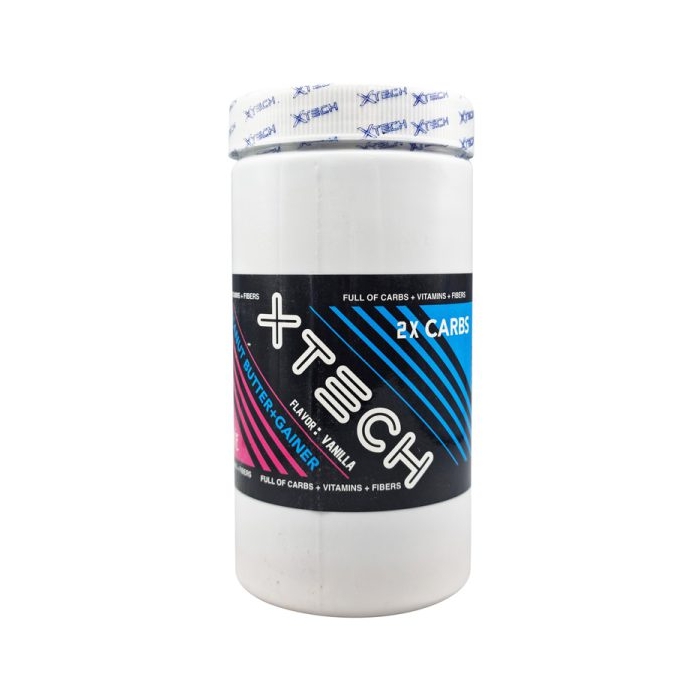 کره بادام زمینی ایکس تک حاوی گینر طعم وانیل ۱۱۰۰ گرمی