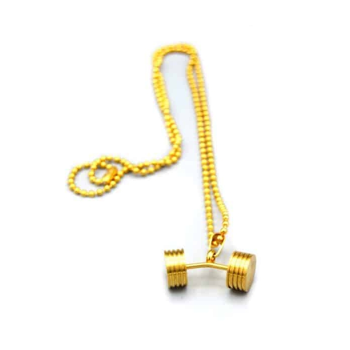 گردنبند استیل طرح دمبل خم زنجیر دات مدل ۲۲۶۰۹