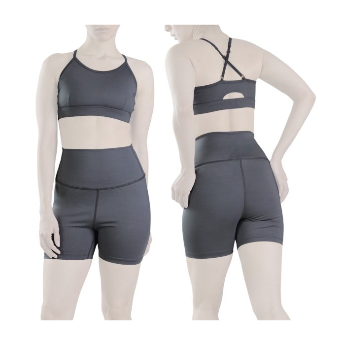 ست نیم تنه و کشاله بند ورزشی زنانه الو مدل ۴B0153 طوسی روشن