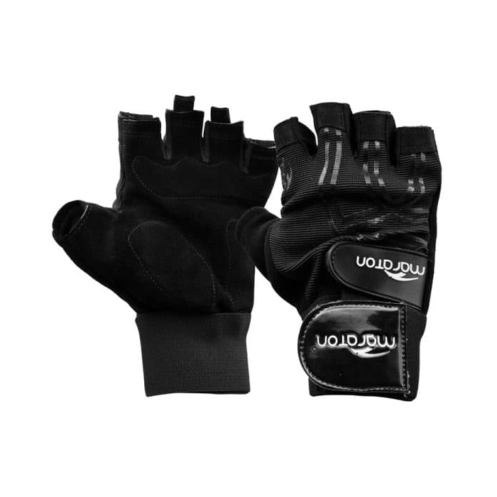 دستکش بدنسازی ماراتن مدل ۶۰۴ مچ بند دار مشکی