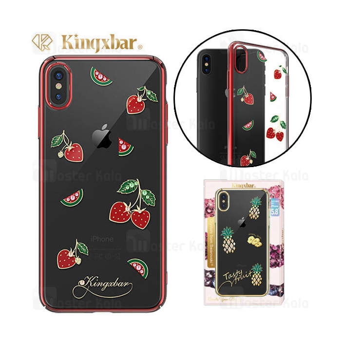 قاب فانتزی آیفون Apple iPhone X / XS Kingxbar Swarovski Tropical Strawberry