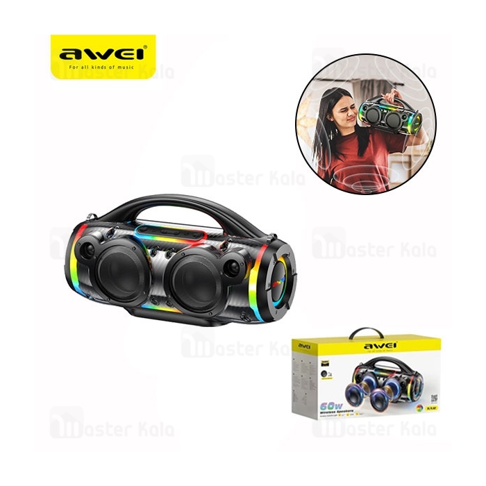 اسپیکر بلوتوث اوی Awei KA12 توان 60 وات رم و فلش خور