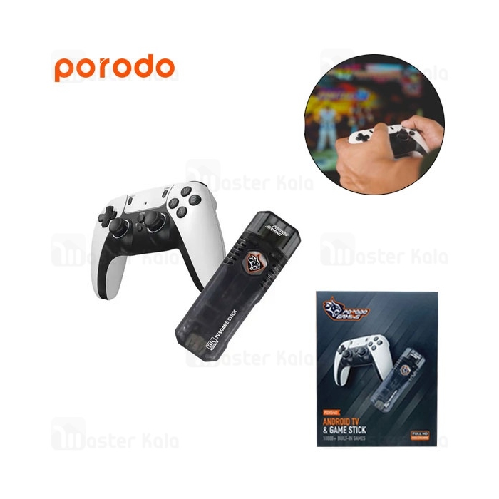 اندروید باکس و گیم استیک پرودو Porodo PDX540 Android TV and Game Stick همراه با دو دسته طرح PS5