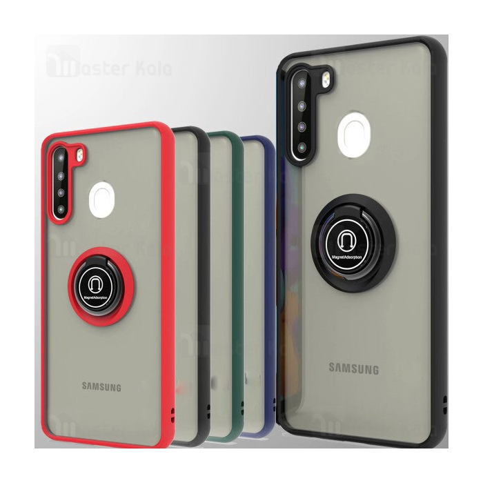 قاب مات هیبریدی انگشتی Samsung Galaxy A21 Matte Hybrid Ring Case