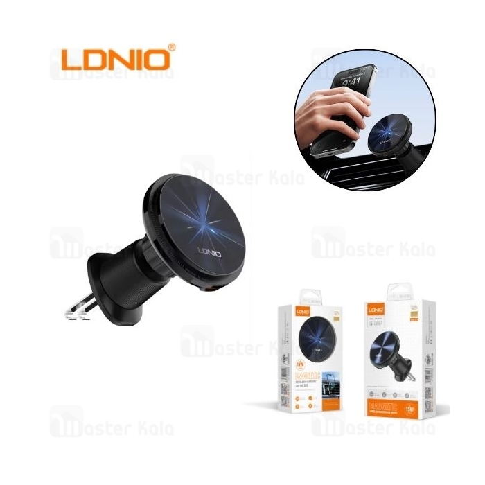 هولدر و شارژر وایرلس دریچه کولری مگنتی الدینیو LDNIO MA23 توان 15 وات