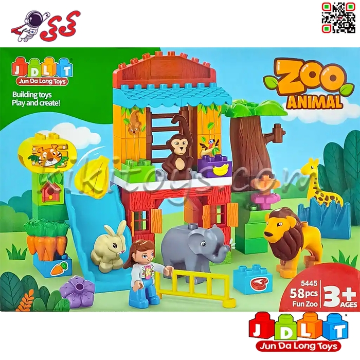 لگو دوپلو باغ وحش حیوانات اسباب بازی کودک قطعه درشت JDLT 5445