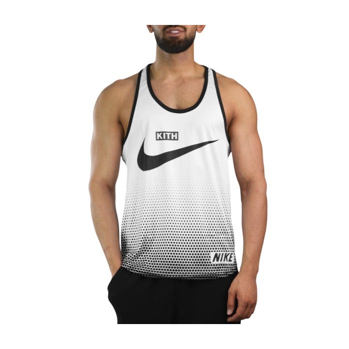 رکابی بدنسازی مردانه نایک مدل KITH سفید