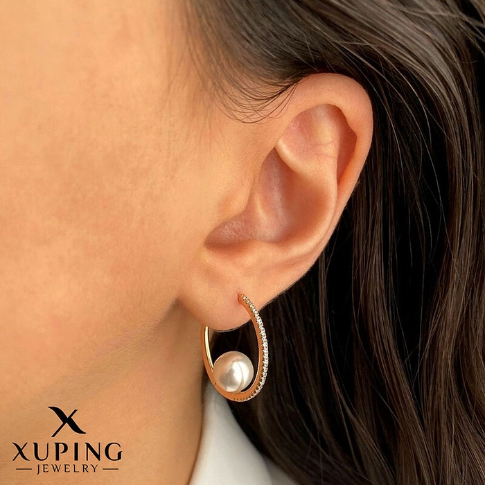 گوشواره حلقه مروارید ژوپینگ