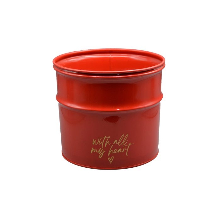 سطل فلزی کادویی مدل Heart-2527 ابعاد ۱۸*۲۰*۲۰ سانتی متر