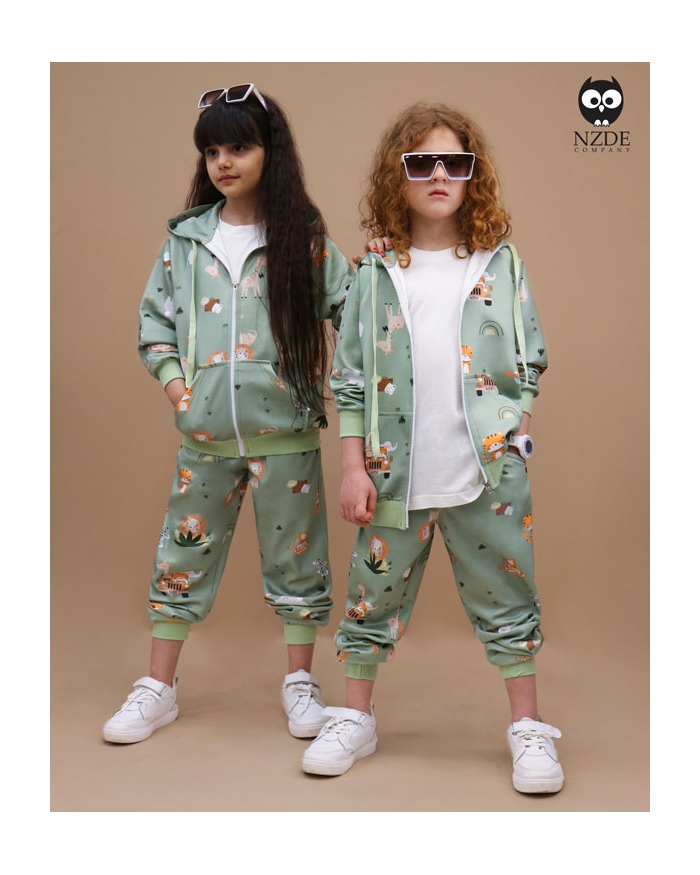 سویشرت شلوار غواصی تمام چاپ حیوانات NZDE