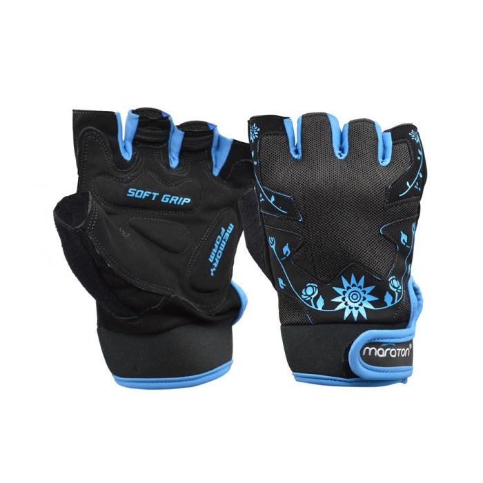 دستکش بدنسازی زنانه ماراتن مدل Flower-402P875  آبی