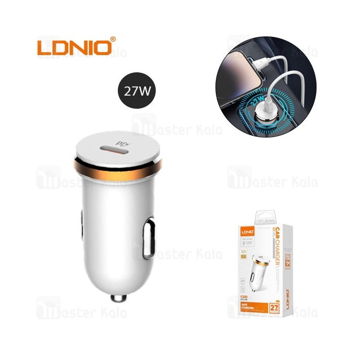 شارژر فندکی الدینیو Ldnio C22Q توان 27 وات همراه با کابل