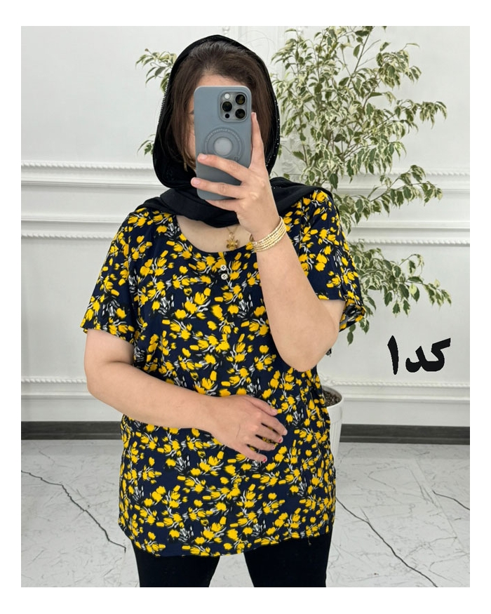  بلوز نخی خارجی طرح دار 3035