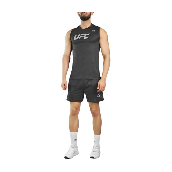 ست رکابی و شلوارک ورزشی مردانه ریباک مدل DS-UFC 3080 طوسی تیره