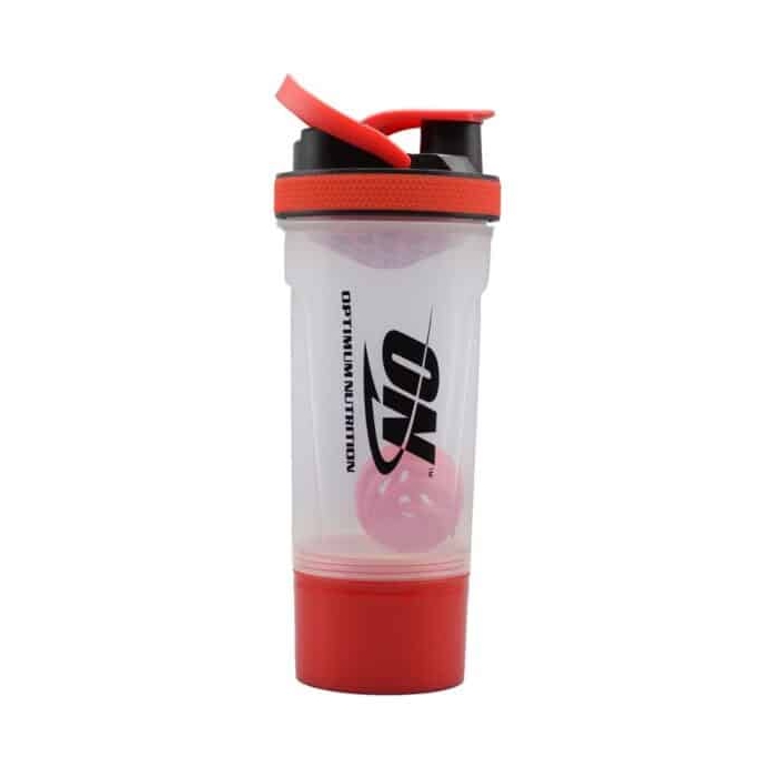 شیکر دوتیکه بدنسازی اوپتیموم نوتریشن مدل شفاف Genach ظرفیت ۰.۶۵ لیتر