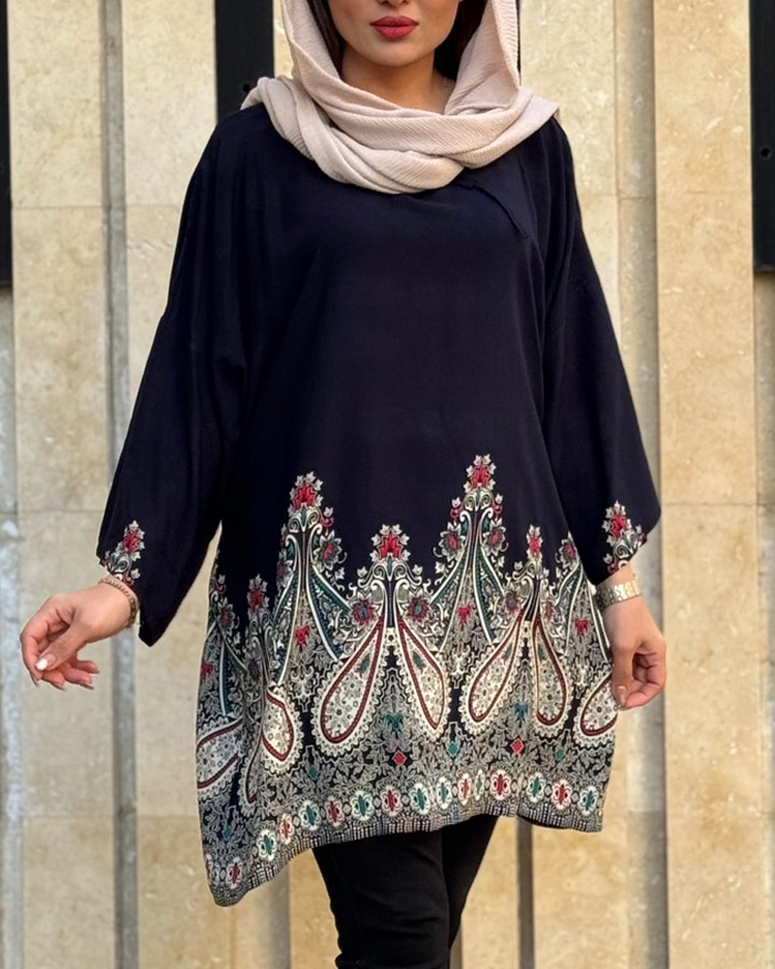  تونیک پلاس سایز بته جقه طرح اندونزی 1165