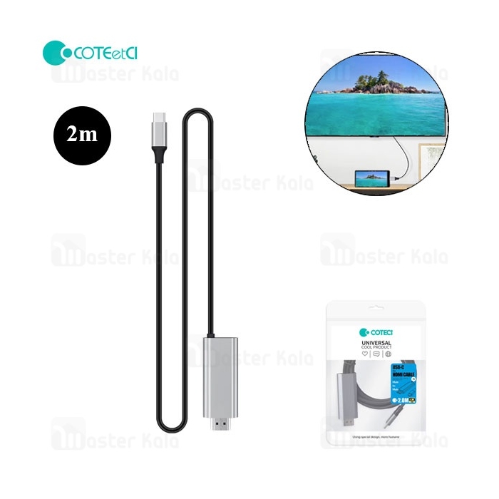 کابل HDMI به Type-c کوتتسی Coteetci 33025 طول 2 متر
