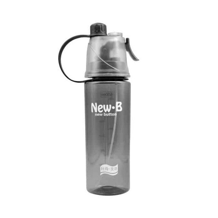 قمقمه ورزشی نیو بی مدل Button شفاف ۰.۶ لیتر اسپری دار