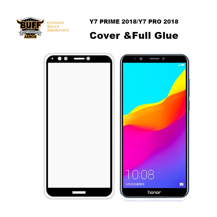 محافظ شیشه ای تمام صفحه تمام چسب مارک بوف Huawei Y7 Prime 2018/Honor 7C