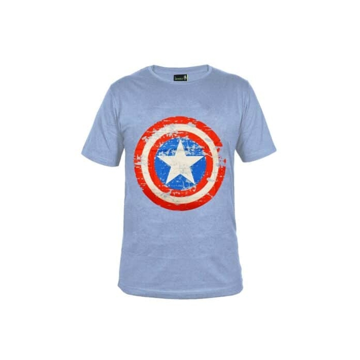 تیشرت اسپرت کاپیتان آمریکا مدل SPL-USA آبی روشن