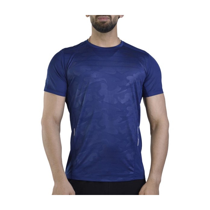 تیشرت ورزشی مردانه رانینگ مدل LS-R253 چریکی سرمه ای
