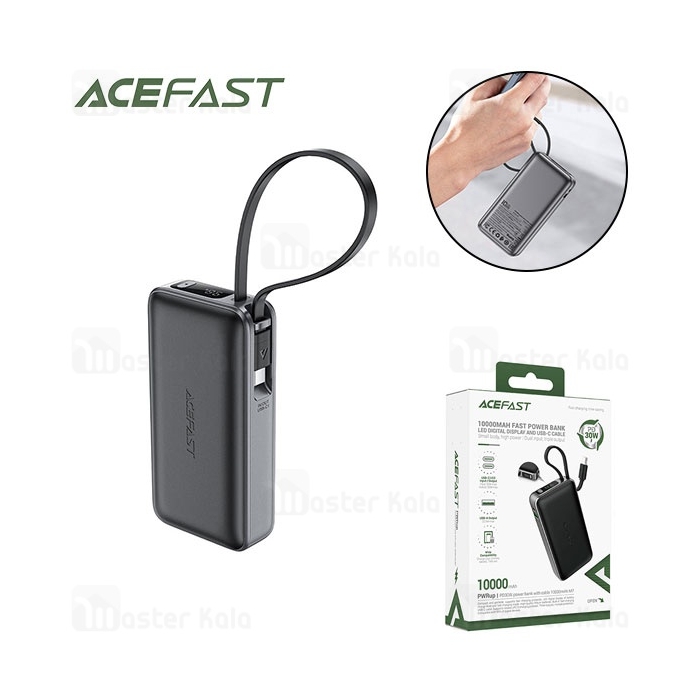 پاوربانک 10000 ایس فست ACEFAST M7 توان 30 وات همراه با کابل متصل