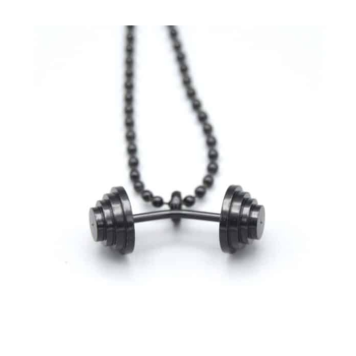 گردنبند استیل طرح دمبل خم زنجیر دات مدل ۲۲۶۰۸