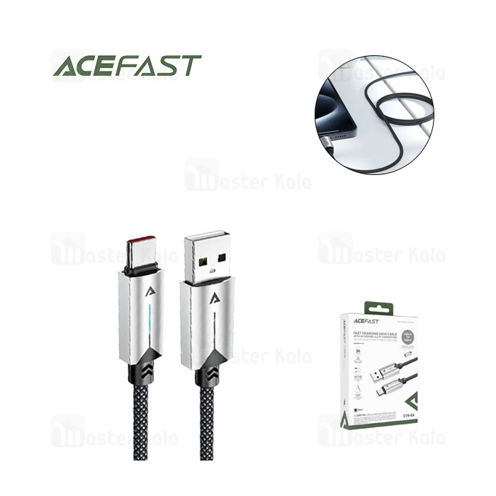 کابل Type-C ایس فست ACEFAST C19-04 طول 1.2 متر جریان 3 آمپر