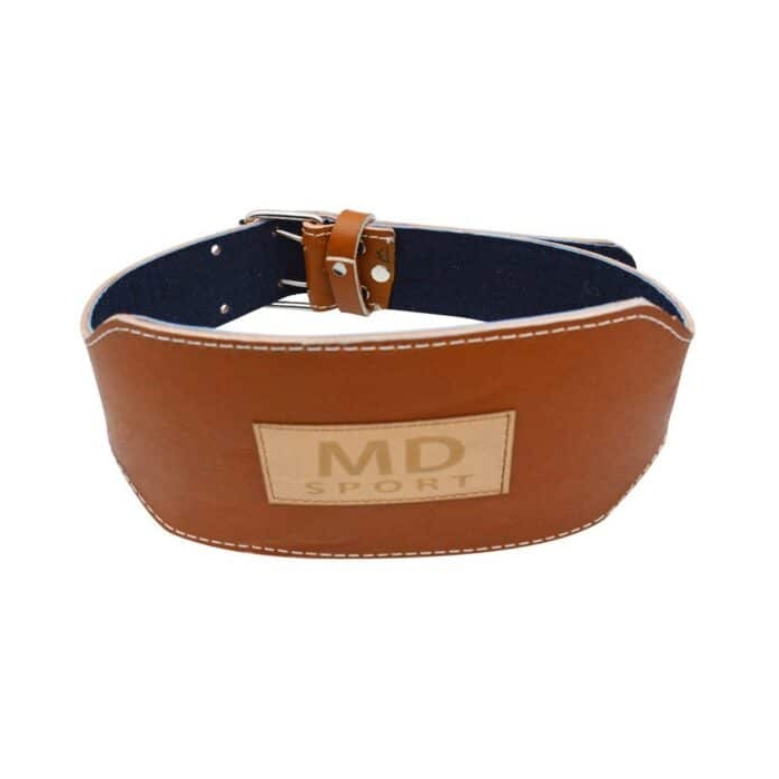 کمربند بدنسازی ام دی اسپرت مدل SIMP-10131 سگکی قهوه ای روشن