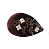 تل مخمل شرابی شکوفه/ Wine blossom velvet headband