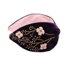 تل مخمل شرابی شکوفه/ Wine blossom velvet headband
