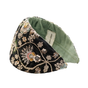 اسکارف مخمل طوسی پرکار