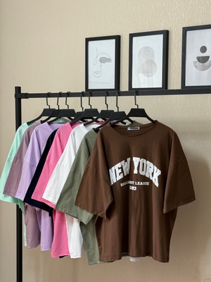 تیشرت باکسی کثیف دوزی new york