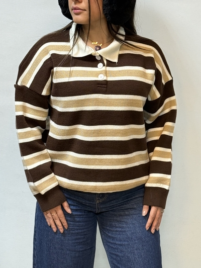 بافت ترکیبی یقه دکمه 